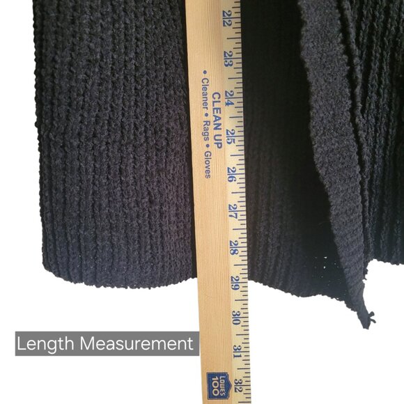 Women's Chenille Black Open Front Cardigan - Size L, Lightweight & Stylish - Picture 9 of 9